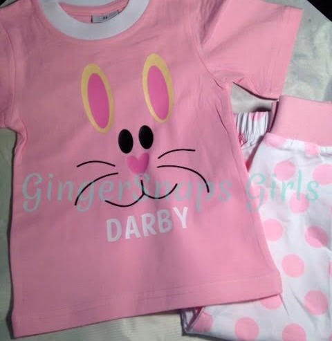 Easter rabbit, Spring bunny kids striped personalized, custom pjs ...
